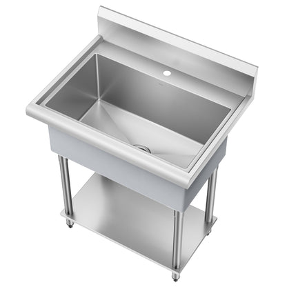 KRAUS Standart Pro 32” 18-Gauge Stainless Steel Single Bowl Commercial Style Laundry Utility Sink - KHS230-32