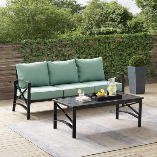 Crosley Kaplan 79 Inch 2pc Outdoor Metal Sofa Set - KO60029WH