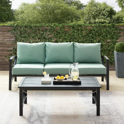 Crosley Kaplan 79 Inch 2pc Outdoor Metal Sofa Set - KO60029WH