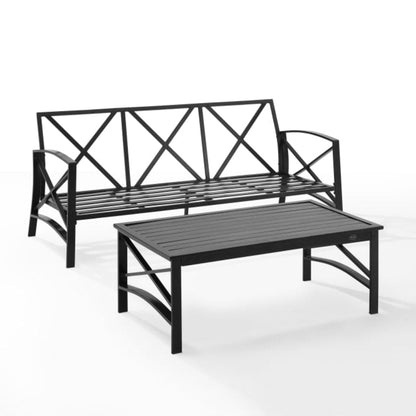 Crosley Kaplan 79 Inch 2pc Outdoor Metal Sofa Set - KO60029WH