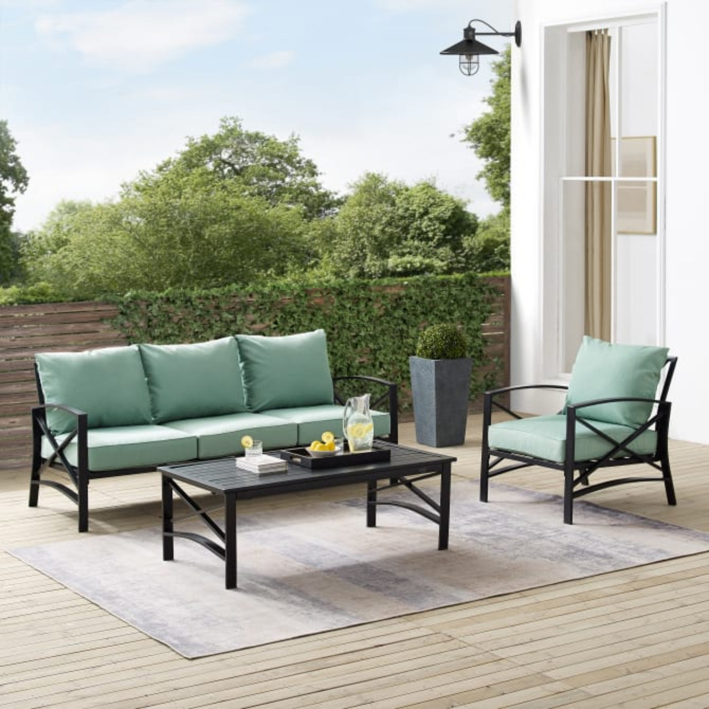 Crosley Kaplan 119 Inch 3pc Outdoor Metal Sofa Set - KO60031BZ