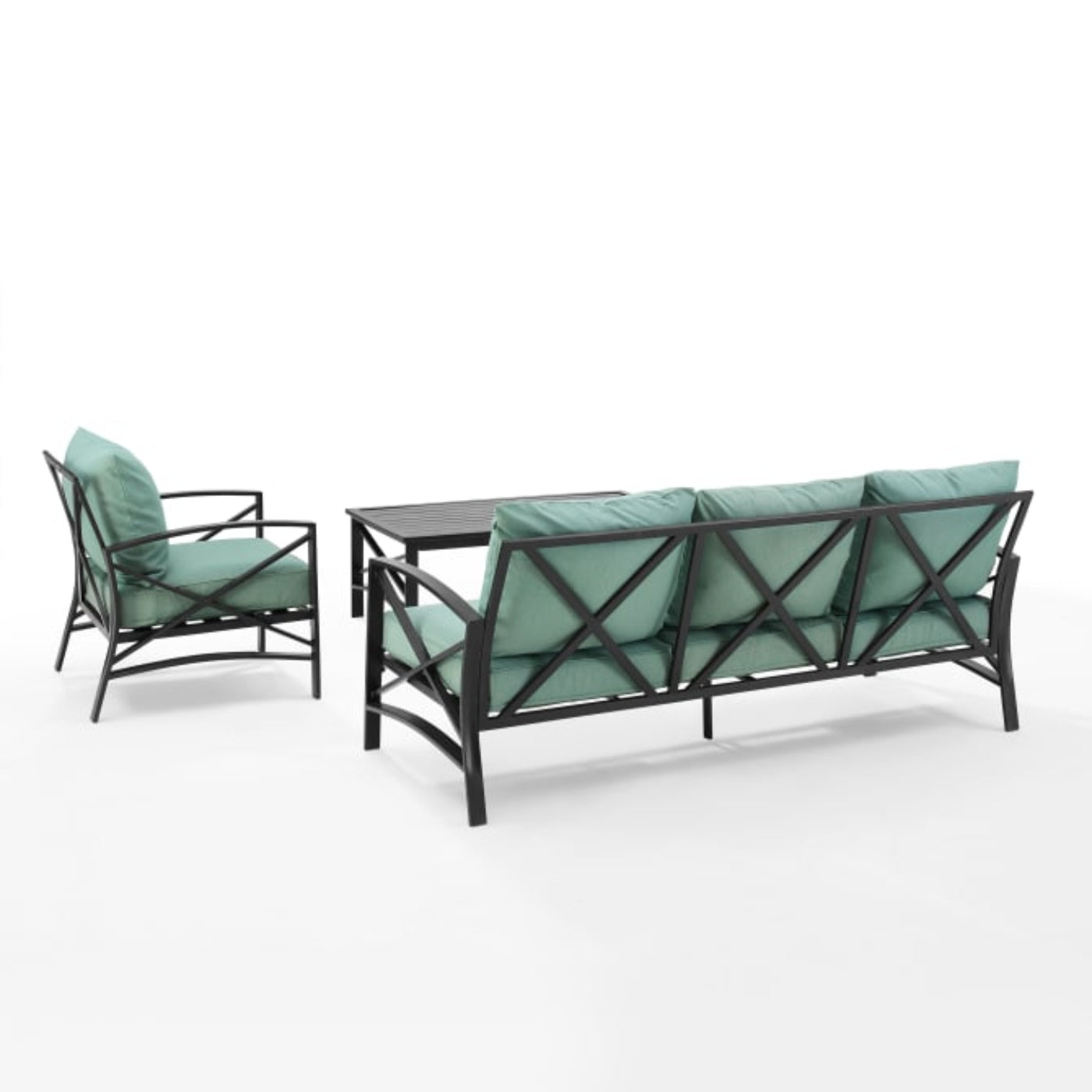 Crosley Kaplan 119 Inch 3pc Outdoor Metal Sofa Set - KO60031BZ