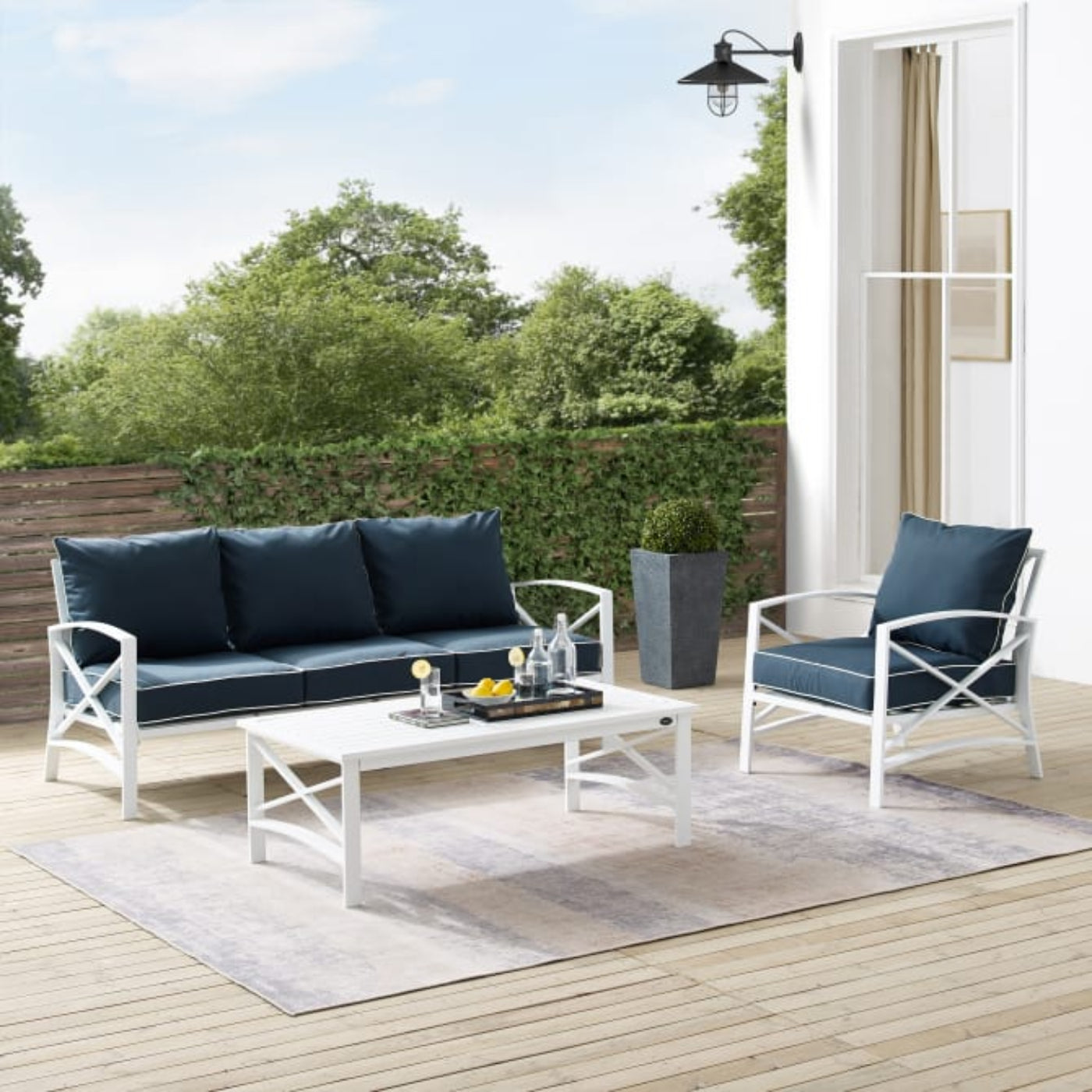 Crosley Kaplan 119 Inch 3pc Outdoor Metal Sofa Set - KO60031BZ