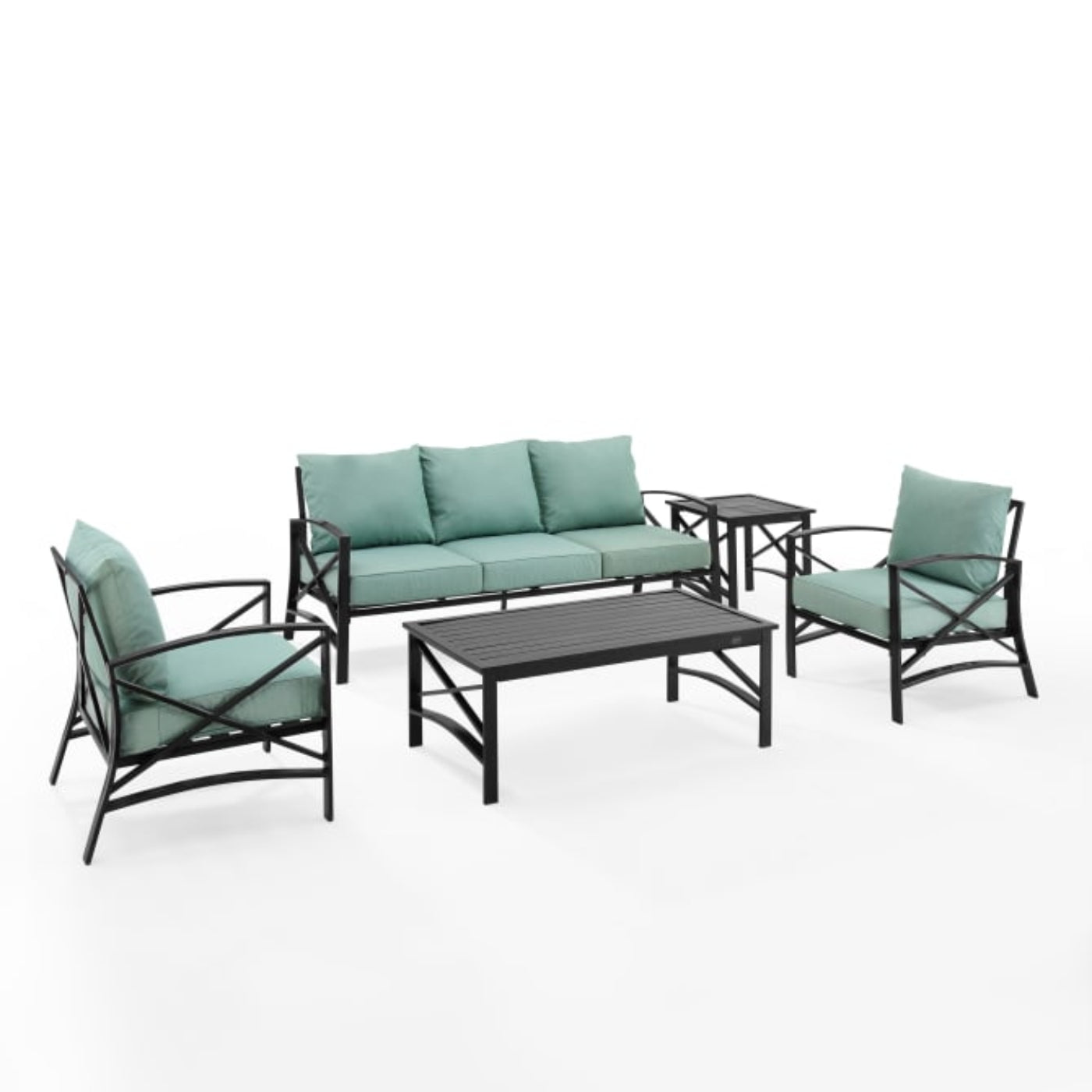 Crosley Kaplan 147 Inch 5pc Outdoor Metal Sofa Set - KO60032