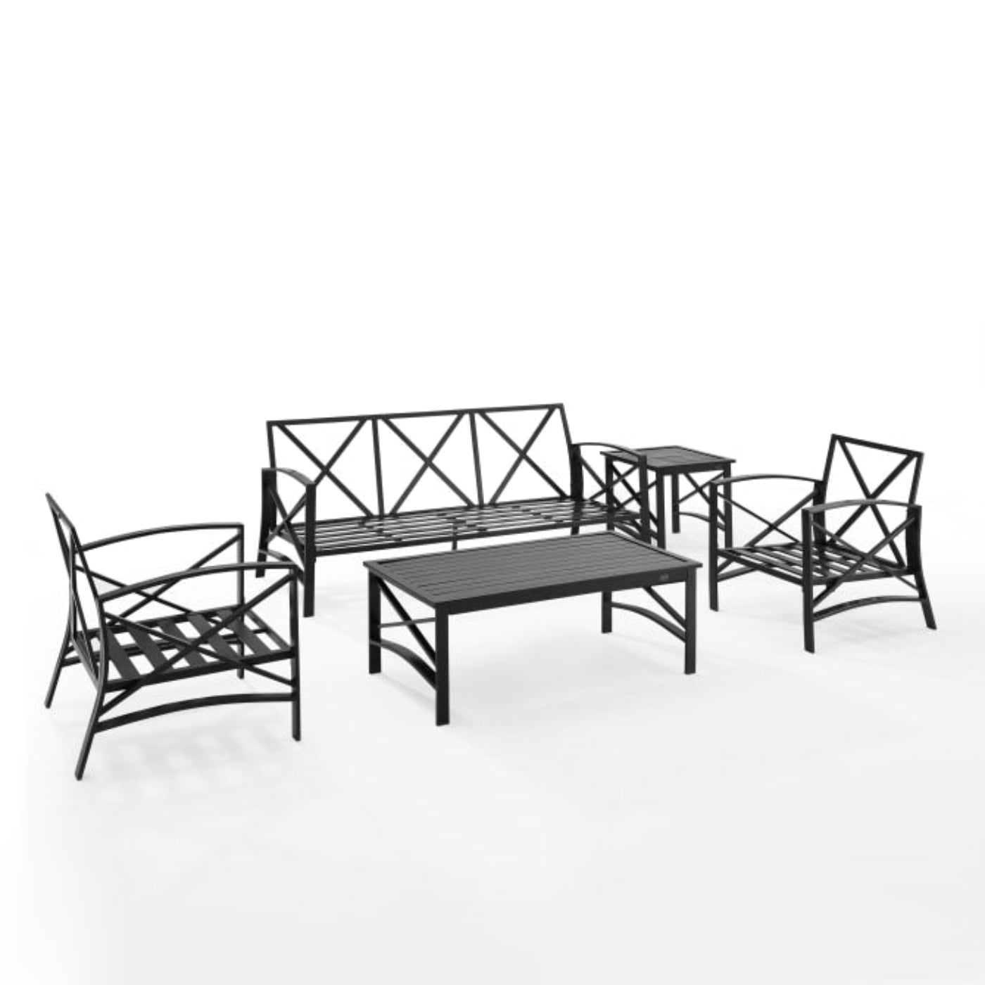 Crosley Kaplan 147 Inch 5pc Outdoor Metal Sofa Set - KO60032