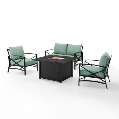Crosley Kaplan 147 Inch 4pc Outdoor Metal Conversation Set W/Fire Table - KO60037BZ
