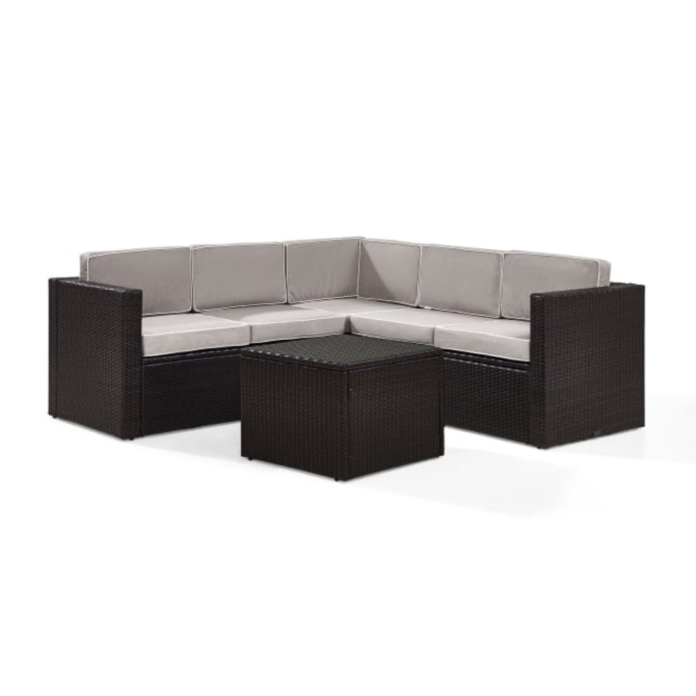 Crosley Palm Harbor 76 Inch 6pc Outdoor Wicker Sectional Set - KO70007BR