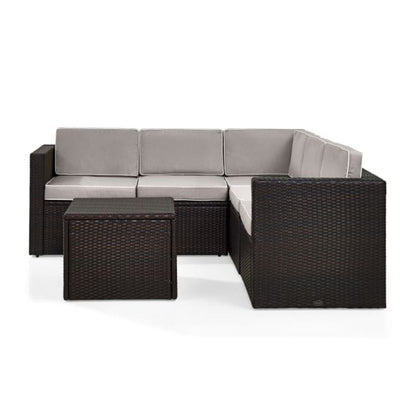 Crosley Palm Harbor 76 Inch 6pc Outdoor Wicker Sectional Set - KO70007BR