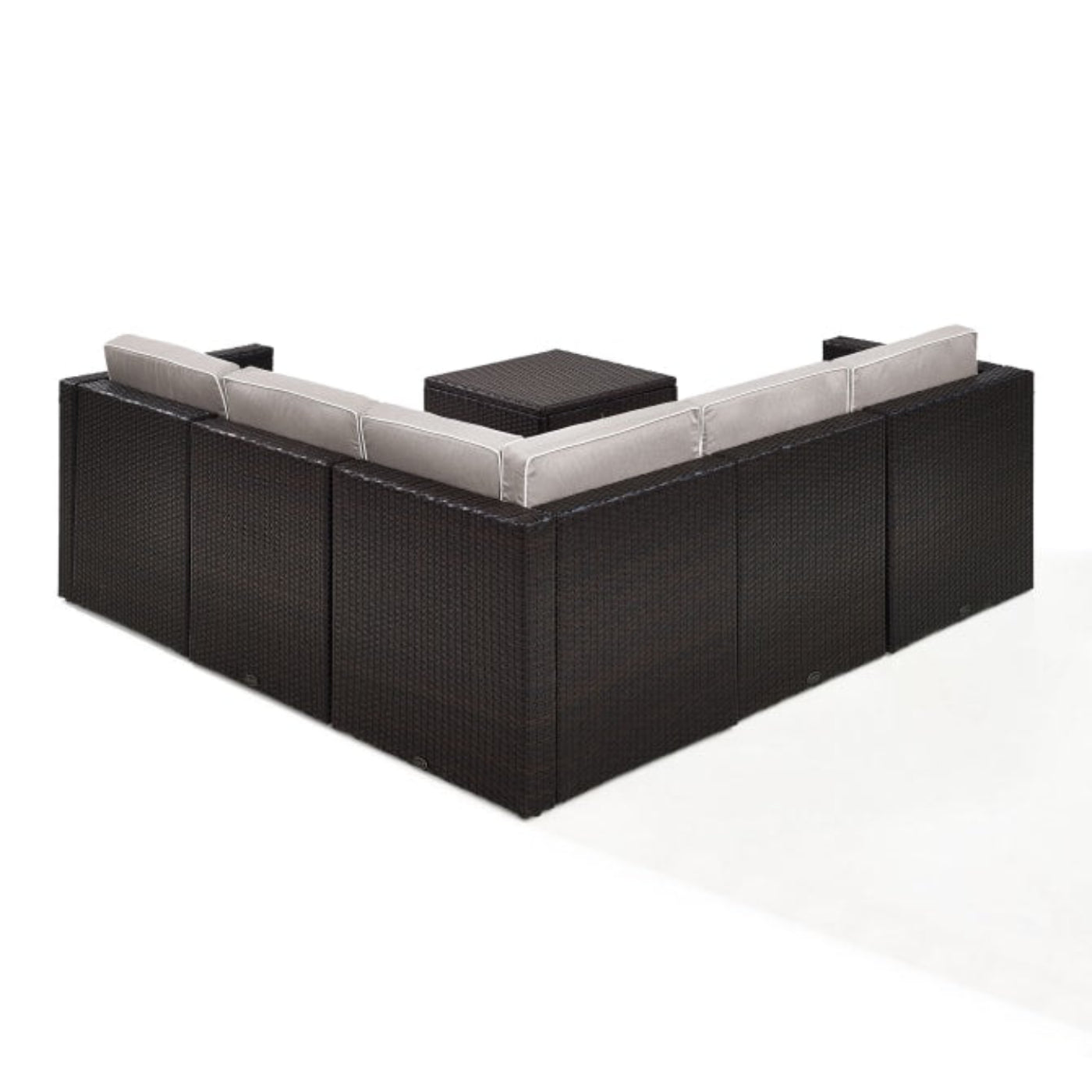 Crosley Palm Harbor 76 Inch 6pc Outdoor Wicker Sectional Set - KO70007BR