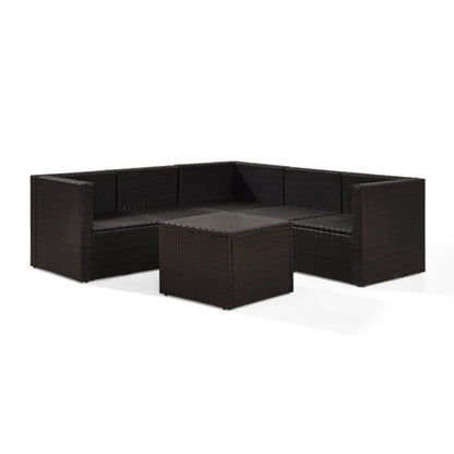 Crosley Palm Harbor 76 Inch 6pc Outdoor Wicker Sectional Set - KO70007BR