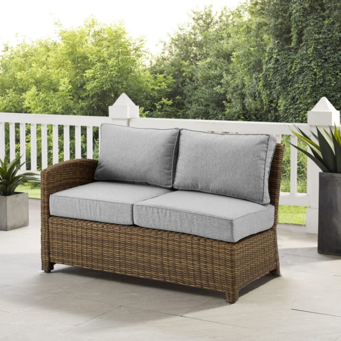 Crosley Bradenton 52.75 Inch Outdoor Wicker Sectional Left Side Loveseat - KO70016