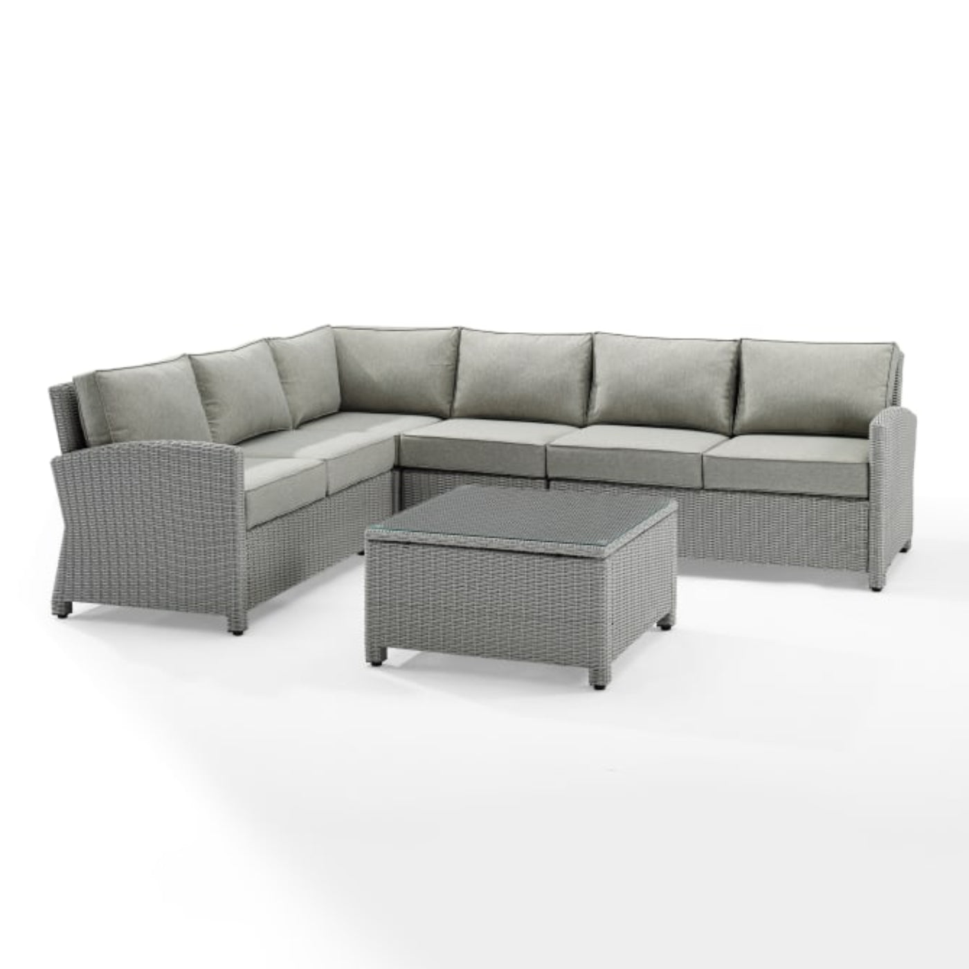 Crosley Bradenton 5pc Outdoor Wicker Sectional Set - KO70020