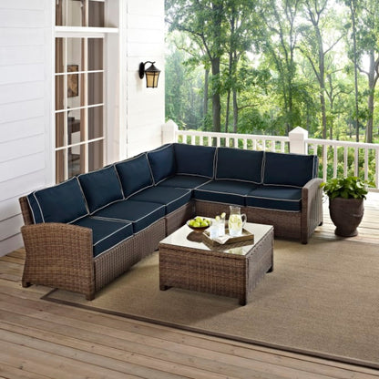 Crosley Bradenton 5pc Outdoor Wicker Sectional Set - KO70020