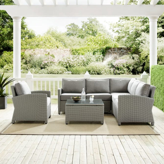 Crosley Bradenton 5pc Outdoor Wicker Sectional Set - KO70021