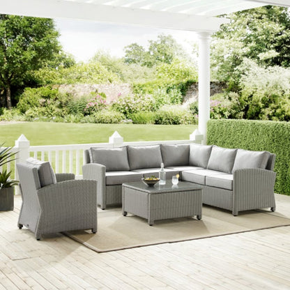 Crosley Bradenton 5pc Outdoor Wicker Sectional Set - KO70021