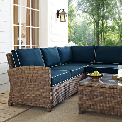 Crosley Bradenton 5pc Outdoor Wicker Sectional Set - KO70021