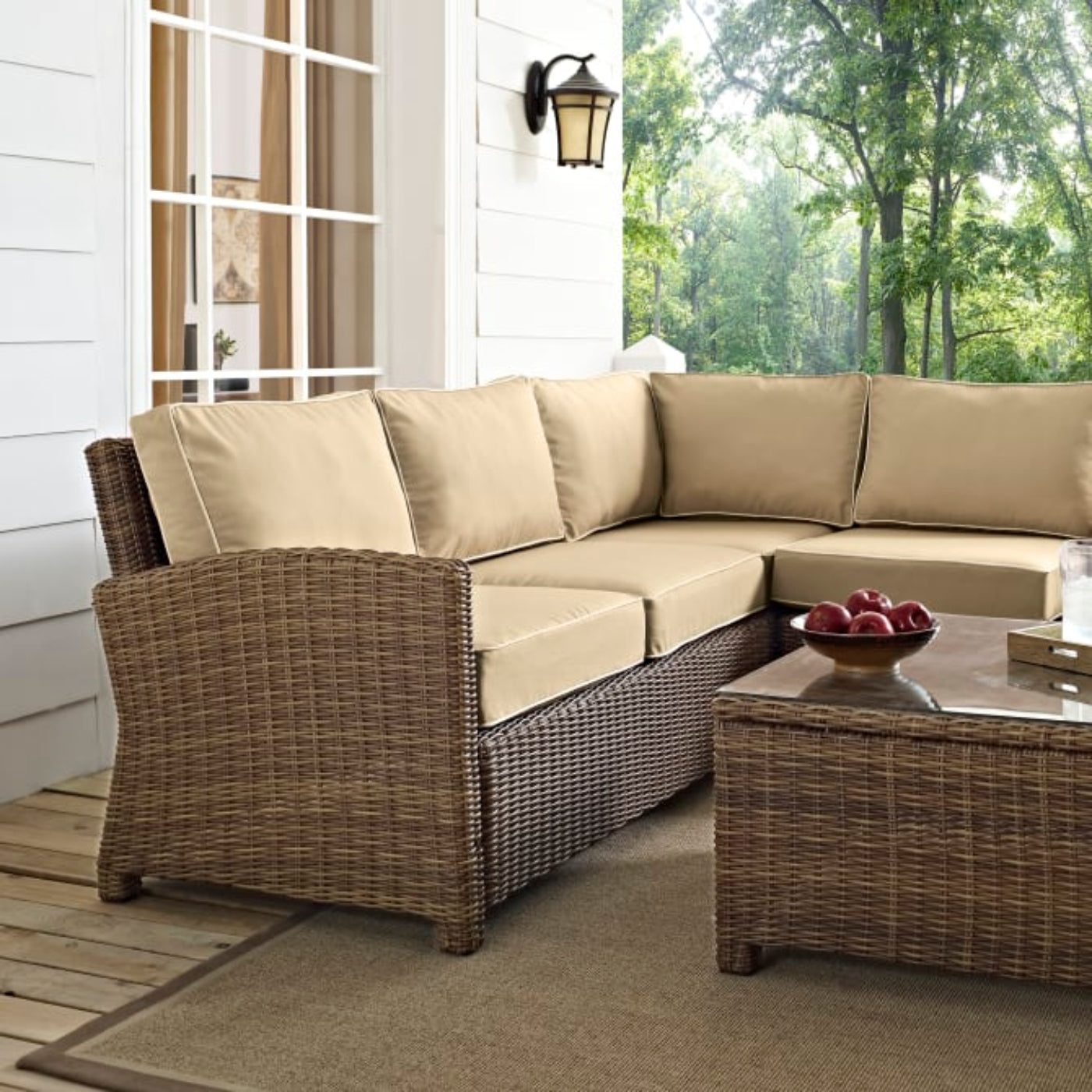 Crosley Bradenton 5pc Outdoor Wicker Sectional Set - KO70021