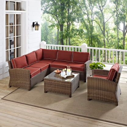 Crosley Bradenton 5pc Outdoor Wicker Sectional Set - KO70021