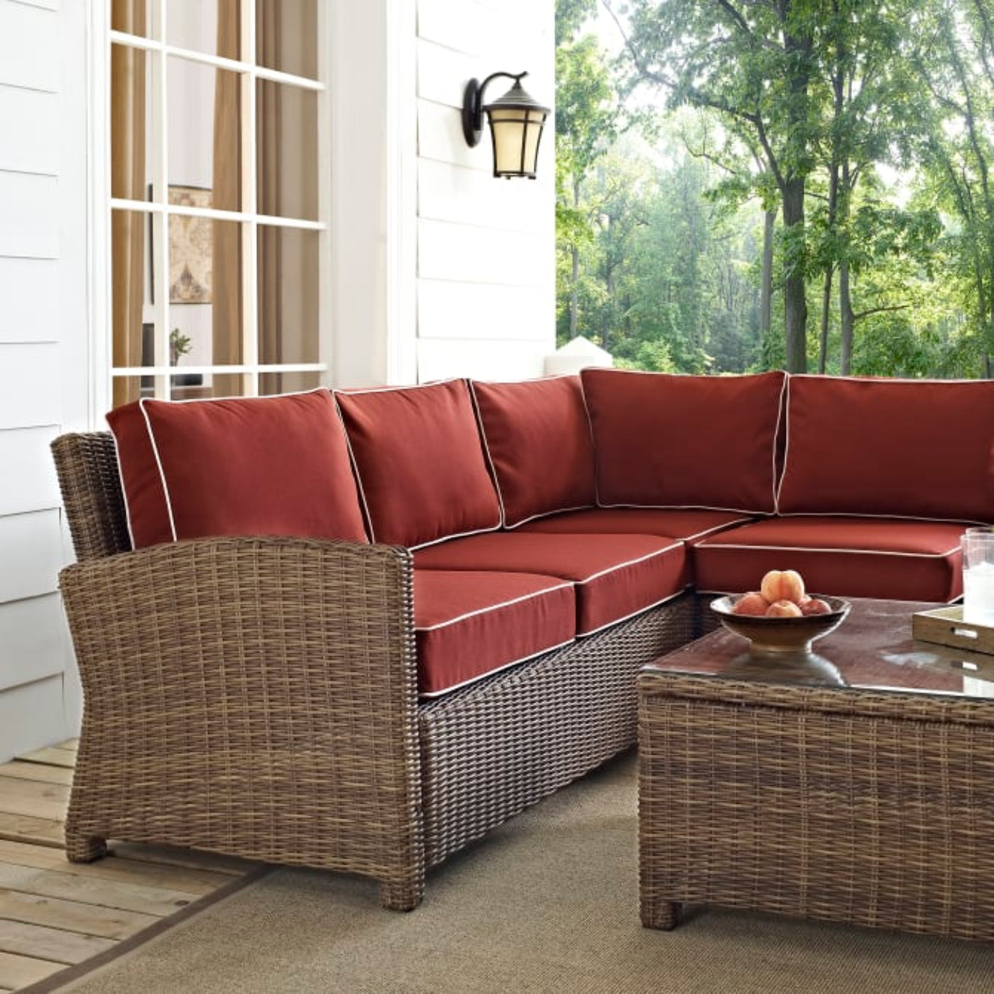 Crosley Bradenton 5pc Outdoor Wicker Sectional Set - KO70021
