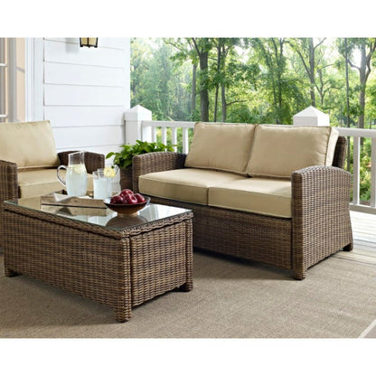 Crosley Bradenton 55 Inch Outdoor Wicker Loveseat - KO70022