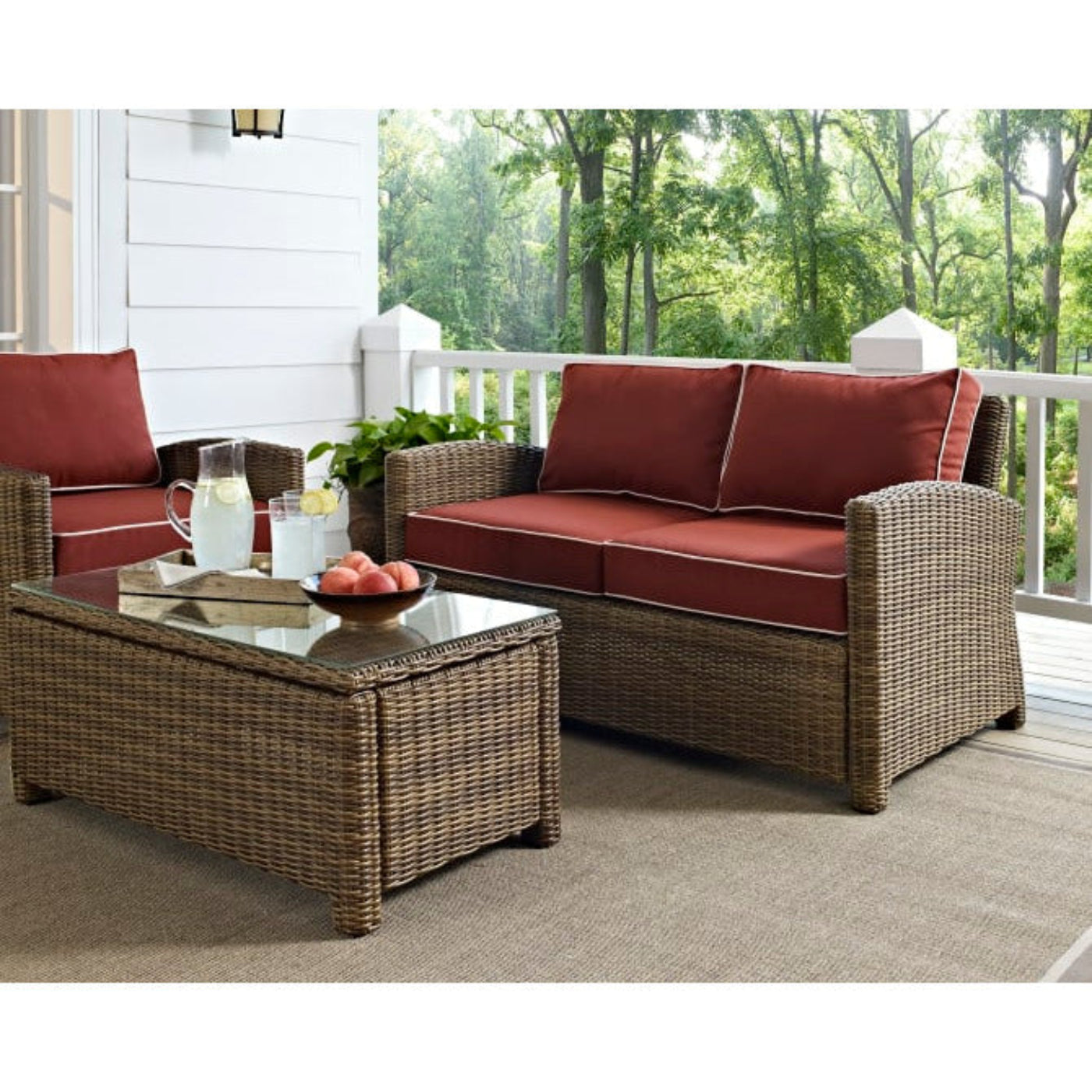 Crosley Bradenton 55 Inch Outdoor Wicker Loveseat - KO70022