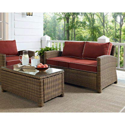 Crosley Bradenton 55 Inch Outdoor Wicker Loveseat - KO70022