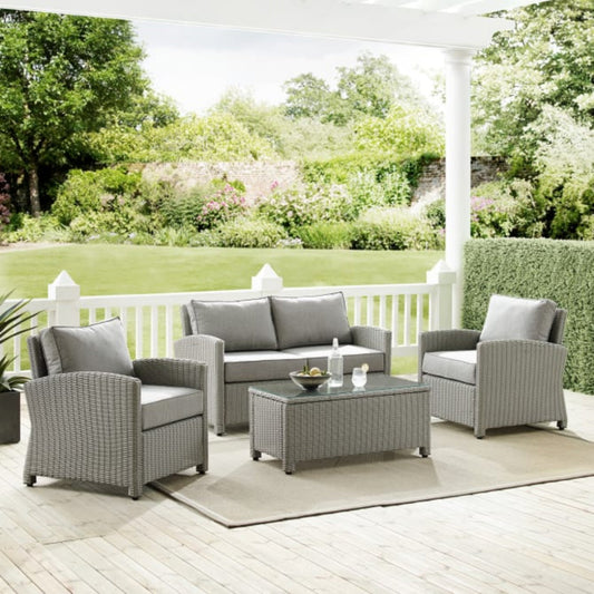 Crosley Bradenton 4pc Outdoor Wicker Conversation Set - KO70024