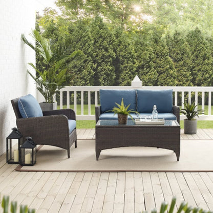 Crosley Kiawah 103 Inch 3pc Outdoor Wicker Conversation Set - KO70031BR