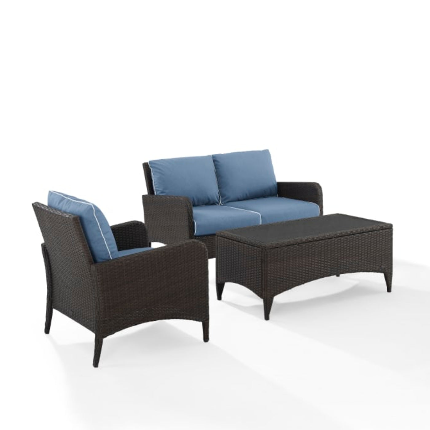 Crosley Kiawah 103 Inch 3pc Outdoor Wicker Conversation Set - KO70031BR
