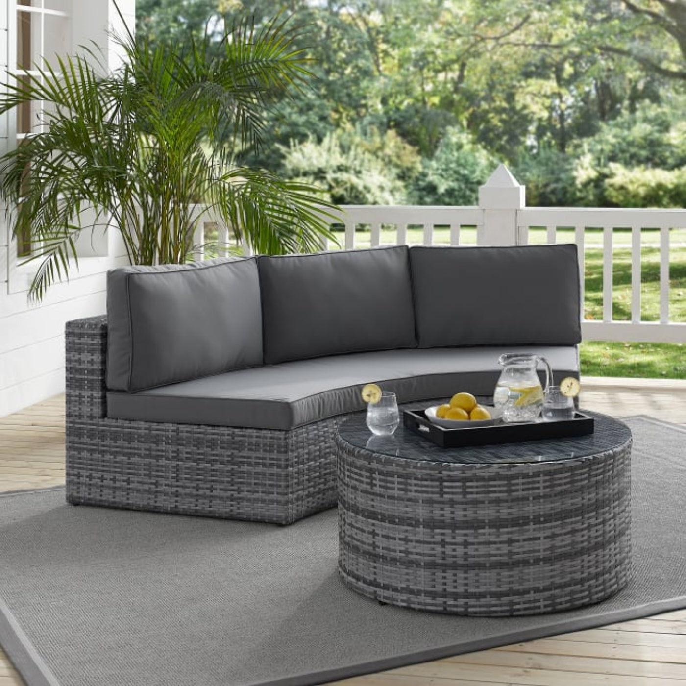 Crosley Catalina 83 Inch 2pc Outdoor Wicker Sectional Set - KO70034