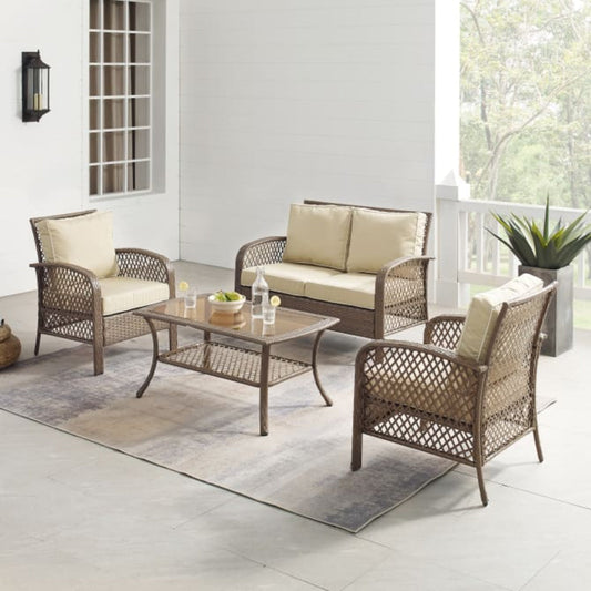 Crosley Tribeca 116 Inch 4pc Outdoor Wicker Conversation Set - KO70037