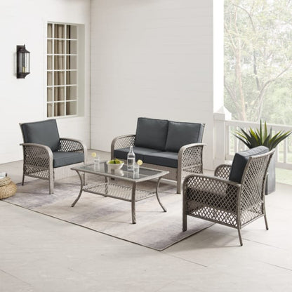 Crosley Tribeca 116 Inch 4pc Outdoor Wicker Conversation Set - KO70037