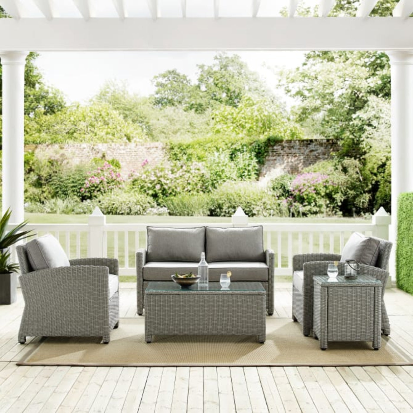 Crosley Bradenton 5pc Outdoor Wicker Conversation Set - KO70050