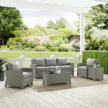 Crosley Bradenton 144 Inch 5pc Outdoor Wicker Sofa Set - KO70051