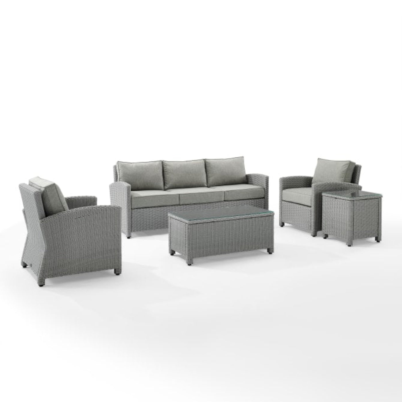 Crosley Bradenton 144 Inch 5pc Outdoor Wicker Sofa Set - KO70051
