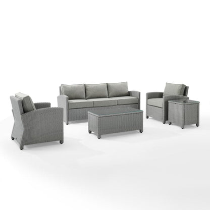 Crosley Bradenton 144 Inch 5pc Outdoor Wicker Sofa Set - KO70051