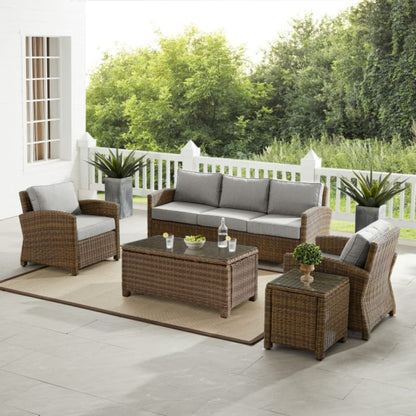 Crosley Bradenton 144 Inch 5pc Outdoor Wicker Sofa Set - KO70051
