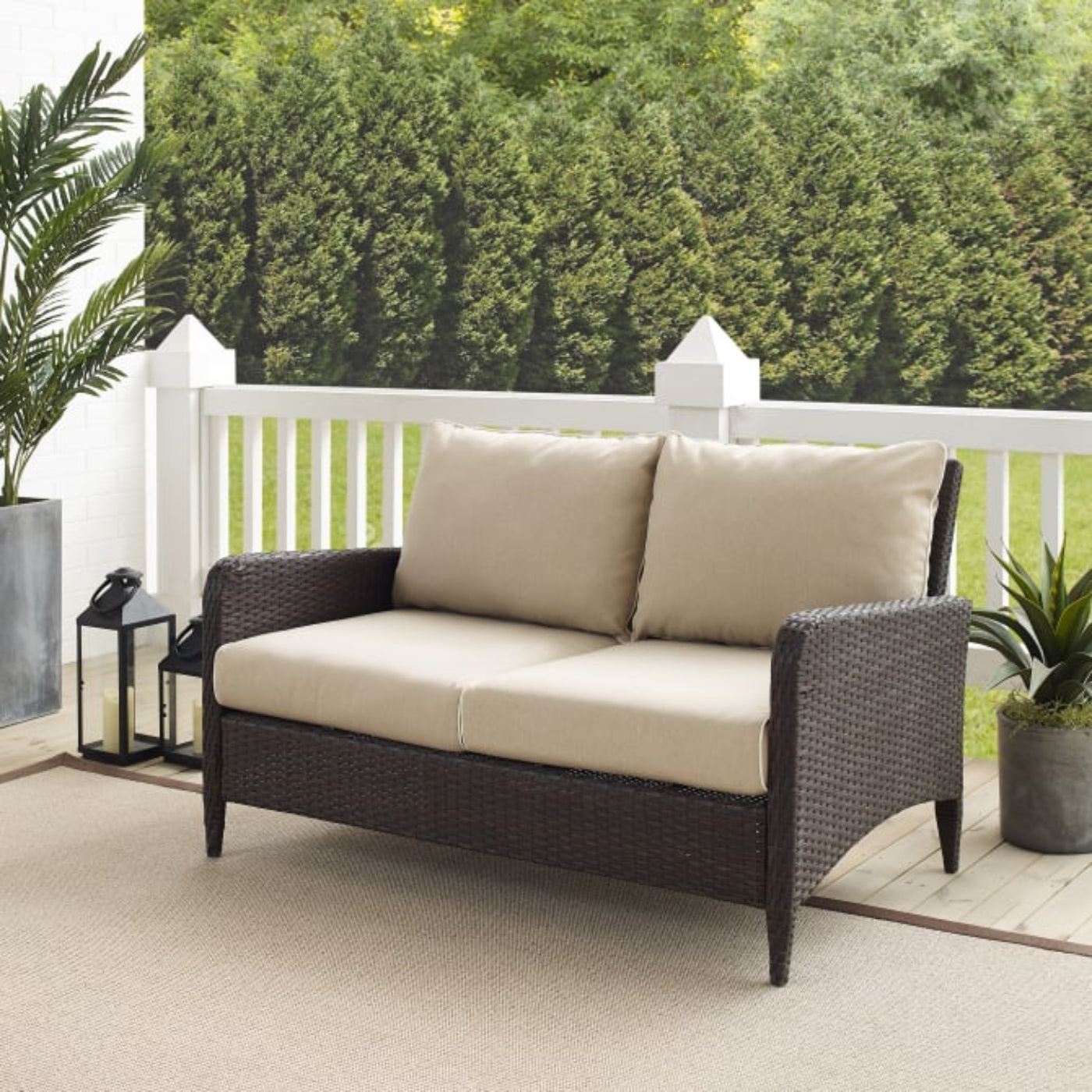 Crosley Kiawah 51 Inch Outdoor Wicker Loveseat - KO70065BR