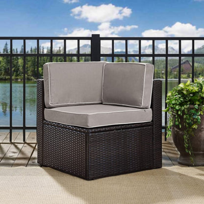 Crosley Palm Harbor 26.50 Inch Outdoor Wicker Corner Chair - KO70089BR
