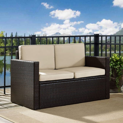 Crosley Palm Harbor 53.50 Inch Outdoor Wicker Loveseat - KO70092BR