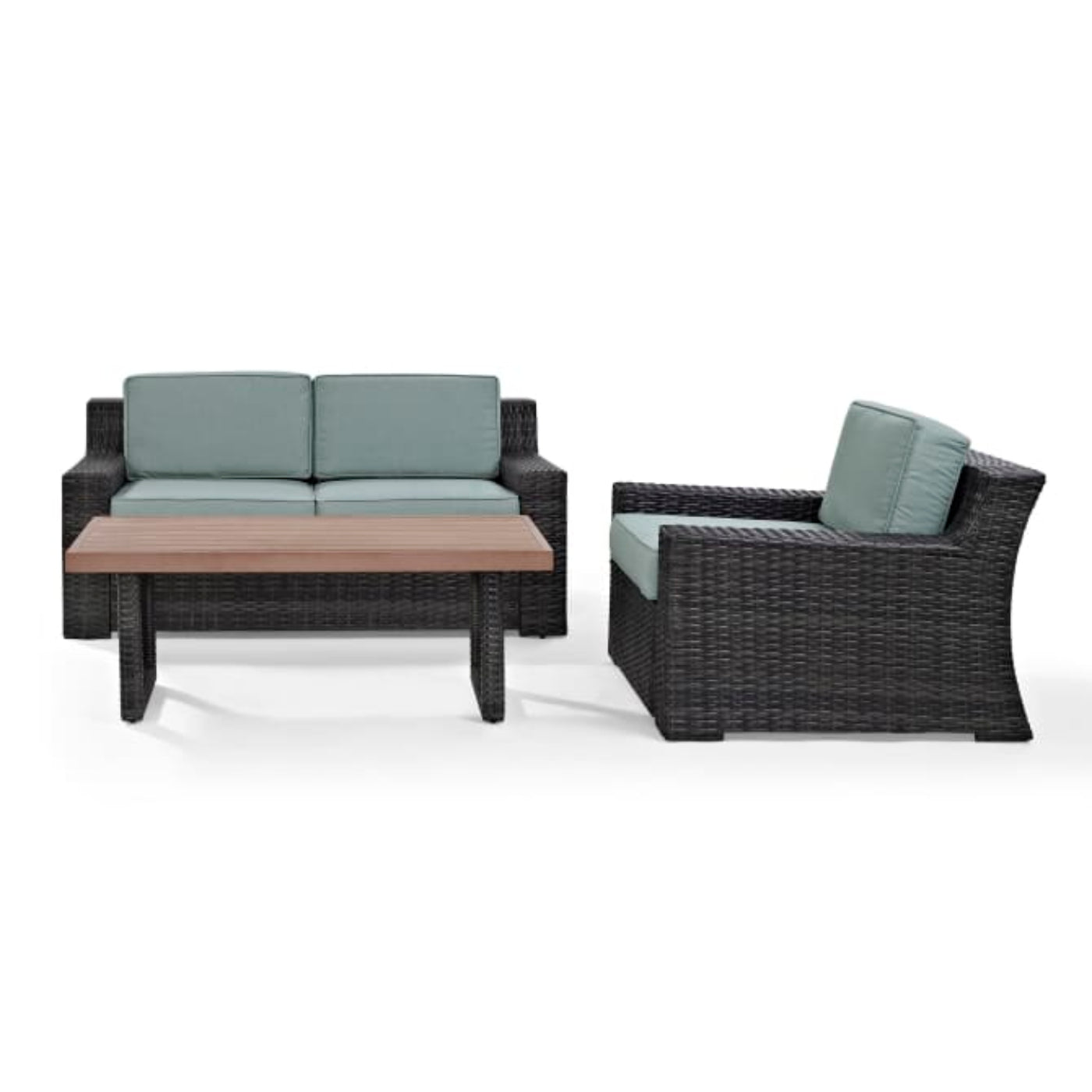 Crosley Beaufort 108 Inch 3pc Outdoor Wicker Conversation Set Mist - KO70101BR