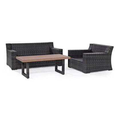 Crosley Beaufort 108 Inch 3pc Outdoor Wicker Conversation Set Mist - KO70101BR