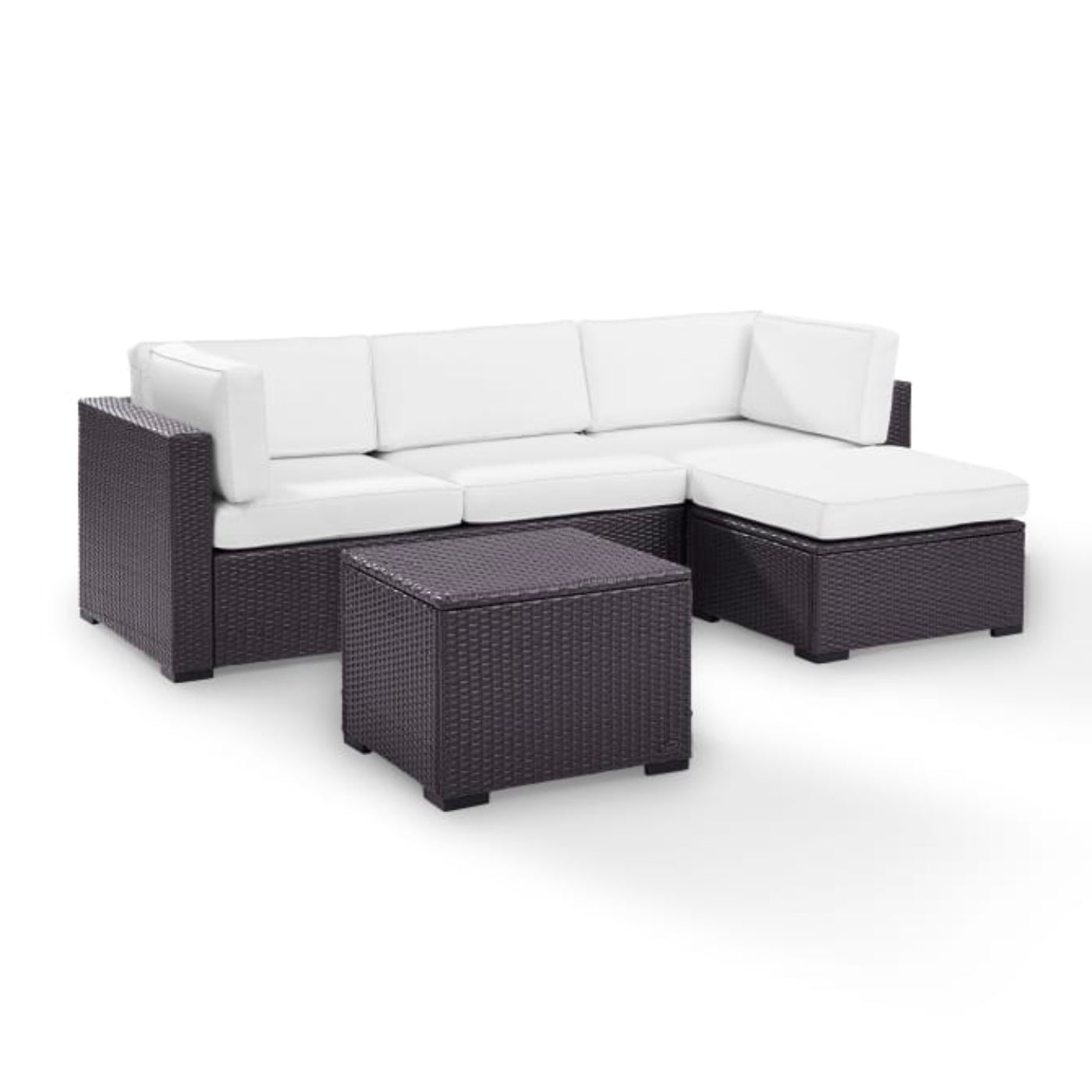 Crosley Biscayne 95.50 Inch 4pc Outdoor Wicker Sectional Set - KO70105BR