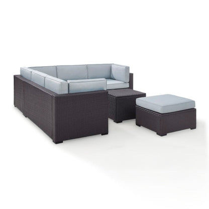 Crosley Biscayne 95.50 Inch 5pc Outdoor Wicker Sectional Set - KO70106BR