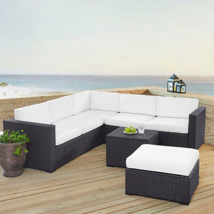 Crosley Biscayne 95.50 Inch 5pc Outdoor Wicker Sectional Set - KO70106BR