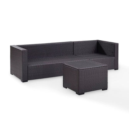 Crosley Biscayne 95.50 Inch 3pc Outdoor Wicker Sofa Set - KO70111BR