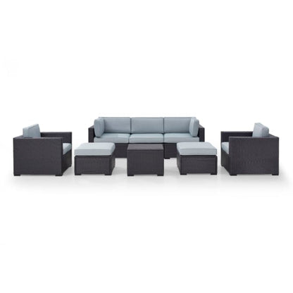 Crosley Biscayne 178.75 Inch 7pc Outdoor Wicker Sectional Set - KO70113BR