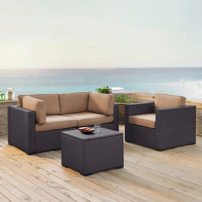 Crosley Biscayne 92.75 Inch 4pc Outdoor Wicker Conversation Set - KO70115BR