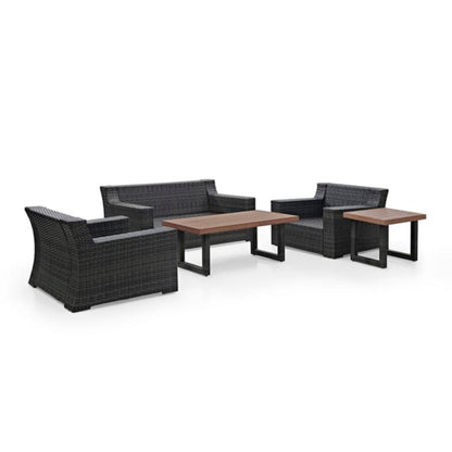Crosley Beaufort 158 Inch 5pc Outdoor Wicker Conversation Set Mist - KO70123BR-MI