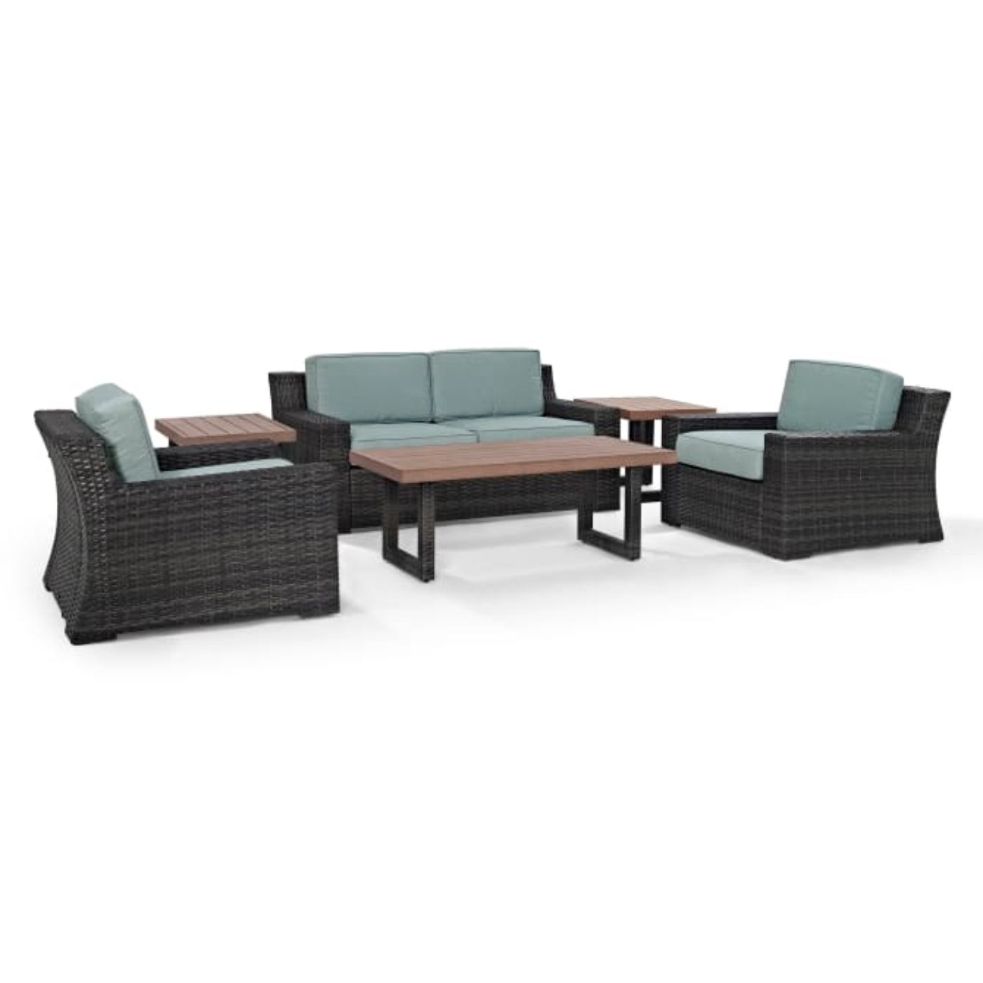 Crosley Beaufort 158 Inch 6pc Outdoor Wicker Conversation Set Mist - KO70131BR-MI